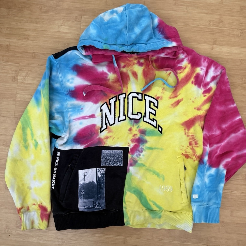 Nice Kicks x Woodstock San‎ Francisco 50th Anniversary Tie Die Hoodie Mens Large